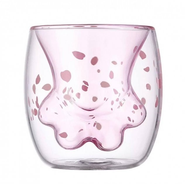 Склянка OLENS Рожева лапка з подвійним дном 250 мл